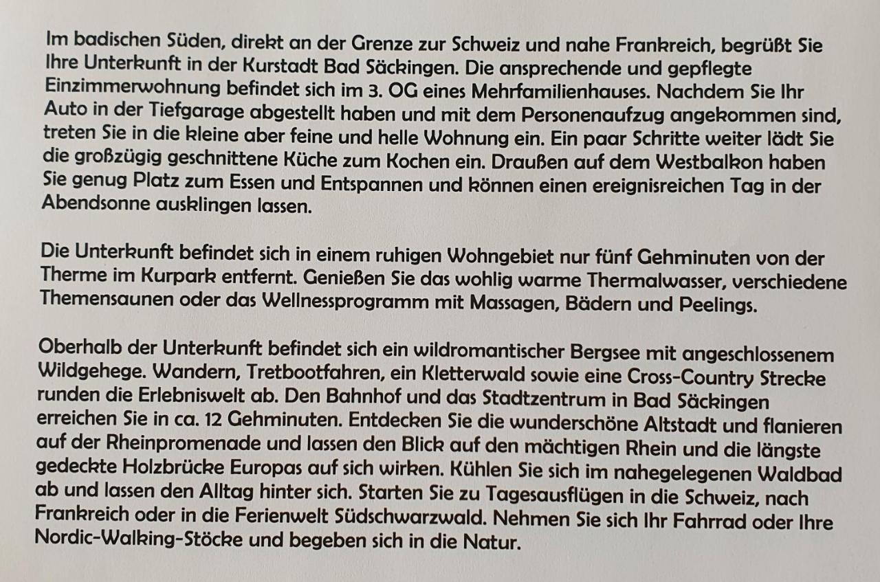Schoene Ruhige Und Helle Wohnung In Bad Saeckingen المظهر الخارجي الصورة